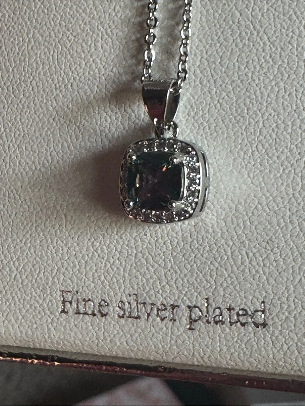 Silver-Plated Mystic Crystal Necklace & Stud Earrings